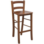 Okaffarefatto - tabouret h 67cm du sol lassise assise noyer foncen bois massif