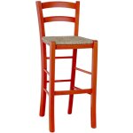 Okaffarefatto - tabouret haut en bois d'oranger h 73 cm style rustique pour la maison et le bar