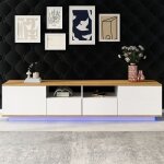 Okwish - meuble tv, meuble de rangement avec clairage led et nombreux d'espace de rangement pour tlviseurs ...