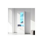 Okwish - vitrine blanche, meubble buffet avec portes transparentes, �clairage led , pour salon et chambre, ...