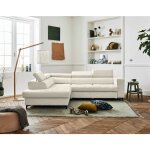 Lisa design - olinda - canap d'angle gauche - 5 places - convertible avec coffre et ttires rglables ...