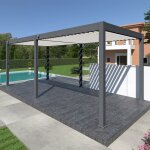 Ombrea - pergola bioclimatique ombr�a vs autoportante 3x6m - anthracite / blanc