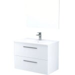 Miroytengo - meuble  poser aruba - 80cm - blanc - laqu - livr en kit