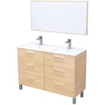 Zen - meuble de salle de bain � poser pallas - 120cm - ch�ne clair - m�lamin� - ondee
