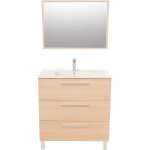 Ondee - meuble à poser pallas - 80cm - chêne clair - mélaminé - livré en kit - chêne clair Ondee - meuble à poser pallas - 80cm - chêne clair - mélaminé - livré en kit - chêne clair