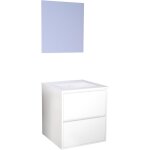 Zen - meuble de salle de bain belis - a suspendre - miroir suspendu - 60cm - blanc - ondee