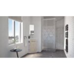 Ondee - zen - meuble lave - mains  poser nova - version angle - blanc - mlamin - miroir