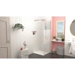 Ondee - zen - paroi de douche cariba - finition chrom� s�rigraphi� ep. 6mm - 1 volet 90x210cm