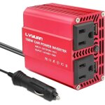 Onduleur de puissance de voiture 150w, 12v � 110v ac, adaptateur de chargeur de voiture avec double usb ...