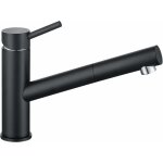 Robinet de cuisine noir avec douchette 2 jets aux choix, mitigeur evier extractible rotatif � 360�, robinettri ...