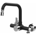Robinet mural de cuisine avec interface 3 / 4 au lave - vaisselle, mitigeur noir evier encastr avec ...