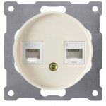 Prise double 2xrj45, cat. 5e utp - beige