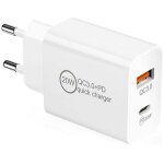Ontway - 20w rapide prise chargeur usb c, usb c + usb a universal adaptateur pd&qc 3. 0 charge secteur ...