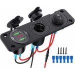 Prise usb 12v encastrable, prise allume cigare 12v, qc 3. 0 12v double chargeur usb, panneau de prise ...