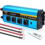 Onvertisseur 12v 220v 4000w / 8000w onduleur pur sinus 3 europ�ennes sockets et 4 ports usb lcd (avec ...