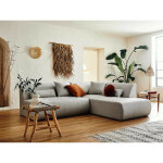 Lisa design - onyx - canap modulable d'angle droit 5 places - en tissu - gris clair