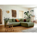 Lisa design - onyx - canap� modulable d'angle droit 5 places - en tissu - vert sauge