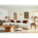 Onyx - canapé modulable panoramique d'angle droit 7 places - en tissu - beige Onyx - canapé modulable panoramique d'angle droit 7 places - en tissu - beige
