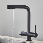 Onyzpily - robinet cuisine 3 voies avec douchette extractible, noir mitigeur 3 voies cuisine pivotant ...