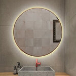Oobest - skecten miroir lumineux pour salle de bain � led avec �clairage tactile anti - bu�e blanc chaud ...