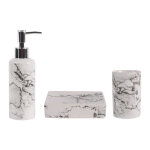 Optima marmo set d'accessoires de salle de bain distributeur de savon + porte savon + gobelet, aspect ...