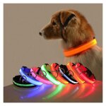 Linghhang - orange lumire bleue 2pcs led collier lumineux chien longueur de charge usb rglable - lumire ...