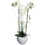 Orchide artificielle vase cramique blanc h53cm atmosphera crateur d'intrieur