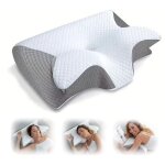 Oreiller cervical en mousse � m�moire de forme, oreiller orthop�dique ergonomique 2 en 1 pour soulager ...