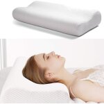 Oreiller ergonomique � m�moire de forme oreiller cervical coussin avec housse hypoallerg�nique lavable ...