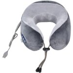 Oreiller massant cervical electrique, coussin de massage pour nuque avec mousse m�moire, charge usb - ...