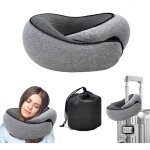 Oreiller de voyage pour avion ? coussin cervical en mousse � m�moire de forme, confort ergonomique pour ...