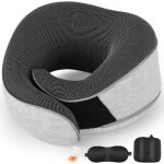Oreiller de voyage, oreiller cervical en mousse � m�moire de forme pour les voyages, oreiller de vol ...