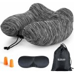 Oreiller de voyage gonflable pour la voiture, le train et l'avion, coussin pour le cou, avec masque de ...