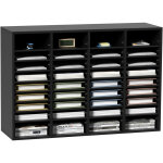 Organisateur de bureau en bois 100x30, 5x68 cm trieur de documents a 36 compartiments corbeille a courrier ...