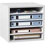 Organisateur de bureau en bois 35, 5x30, 5x33 cm trieur de documents a 5 compartiments corbeille a courrier ...