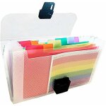 Aougo - organisateur de document rainbow multicolore plastique trieur extensible petit portable a6 extensible ...