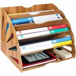Memkey - organisateur de fichiers, trieur en bois classement papier bureau rangement pour papier a4, ...