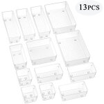Organisateur maquillage lot de 13, plateaux de rangement plastique bo�te stockage, organiseurs de tiroir ...