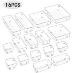 Organisateur maquillage lot de 16, plateaux de rangement plastique bo�te stockage, organiseurs de tiroir ...