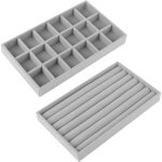 Organisateur de plateaux � bijoux 2 pi�ces, bo�te de rangement empilable pour bo�te � bijoux