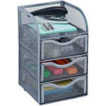Organiseur de bureau 3 tiroirs métal fournitures stylos ustensiles hxlxp: 21x12, 5x13 cm, argent - relaxdays ... Organiseur de bureau 3 tiroirs métal fournitures stylos ustensiles hxlxp: 21x12, 5x13 cm, argent - relaxdays ...