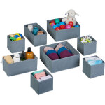 Organiseurs de tiroirs, 8 bo�tes de rangement pour le dressing, 3 tailles, armoire & tiroirs, pliables, ...
