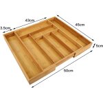 Organiseur de tiroir pour la cuisine r�glable range - couverts ajustable de 6 � 8 compartiments en bois ...