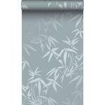 Origin - papier peint feuilles de bambou bleu wallcoverings