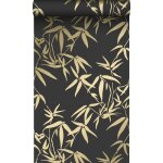Origin - papier peint feuilles de bambou noir et or wallcoverings