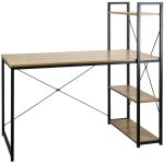 Orion91 - ozra bureau en mtal avec tagre 3 tagres en bois 120x120x64cm 7house