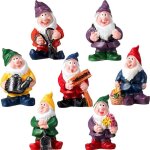 Ornements de jardin statues de gnomes 7 pi�ces mini ornements de gnome de jardin statue miniature de ...
