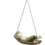 Ornements de sculpture, d�cor � la maison, pendentif de grenouille de balan�oire de jardin animal mignon ...