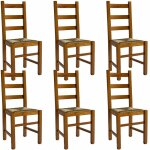 Altobuy - orta - lot de 6 chaises teint chne et assises en paille