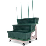 Orto easy - lot de 3 jardinires de 80 cm avec soucoupe et chariot  3 niveaux pour amnagements ou potager ...